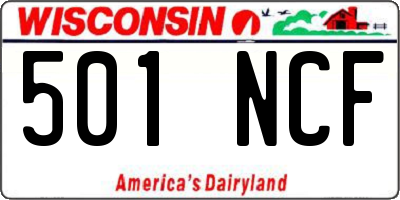 WI license plate 501NCF