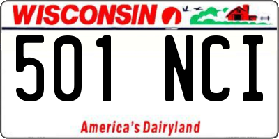 WI license plate 501NCI