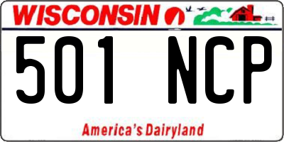 WI license plate 501NCP