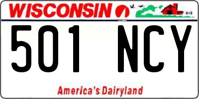 WI license plate 501NCY