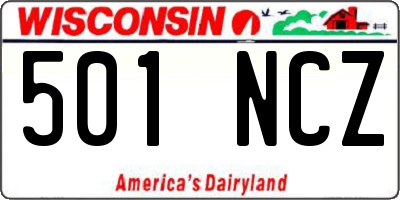 WI license plate 501NCZ