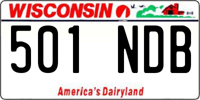 WI license plate 501NDB