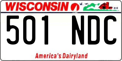 WI license plate 501NDC