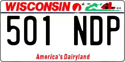 WI license plate 501NDP