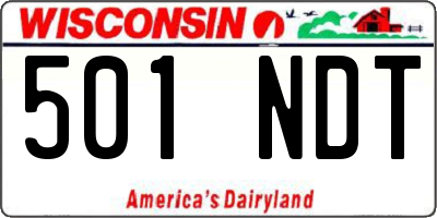 WI license plate 501NDT