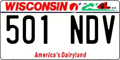WI license plate 501NDV