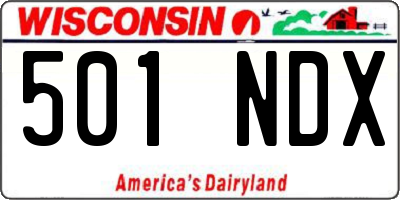 WI license plate 501NDX