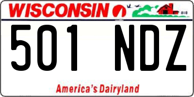 WI license plate 501NDZ