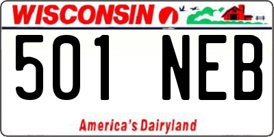 WI license plate 501NEB