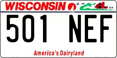 WI license plate 501NEF