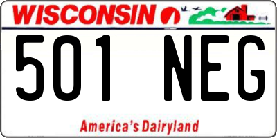 WI license plate 501NEG