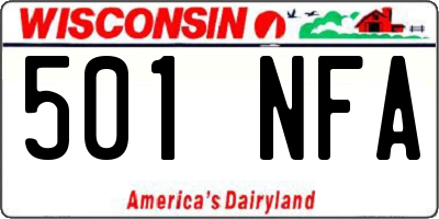 WI license plate 501NFA