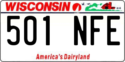 WI license plate 501NFE