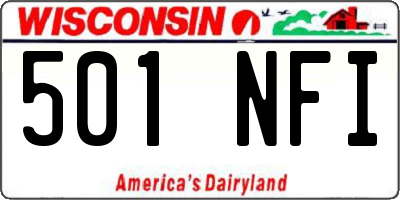 WI license plate 501NFI