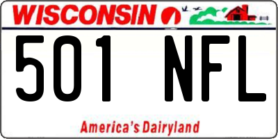 WI license plate 501NFL