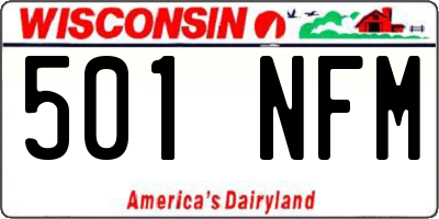 WI license plate 501NFM