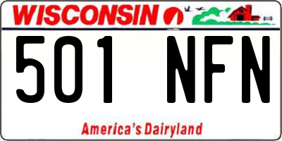 WI license plate 501NFN
