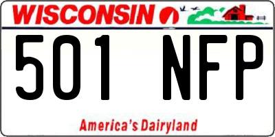 WI license plate 501NFP