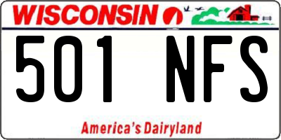 WI license plate 501NFS