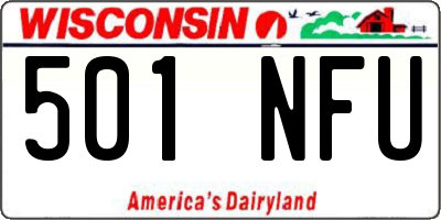 WI license plate 501NFU