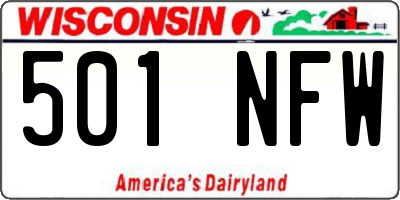 WI license plate 501NFW
