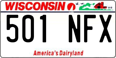 WI license plate 501NFX
