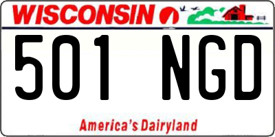 WI license plate 501NGD