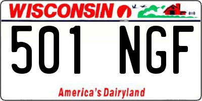 WI license plate 501NGF