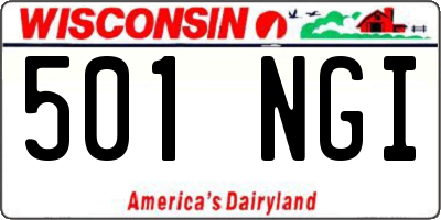 WI license plate 501NGI