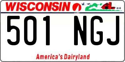 WI license plate 501NGJ