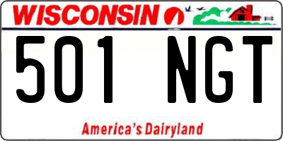 WI license plate 501NGT