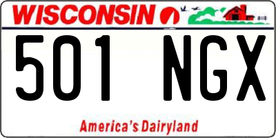 WI license plate 501NGX