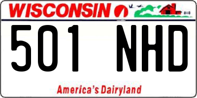 WI license plate 501NHD