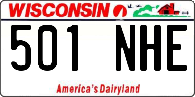 WI license plate 501NHE