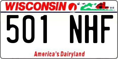 WI license plate 501NHF