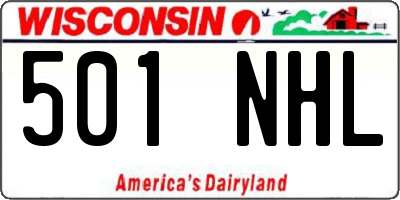 WI license plate 501NHL