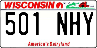 WI license plate 501NHY