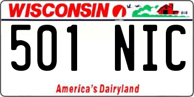 WI license plate 501NIC