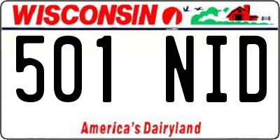 WI license plate 501NID