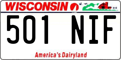 WI license plate 501NIF