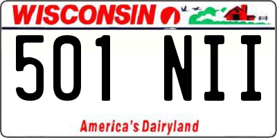 WI license plate 501NII