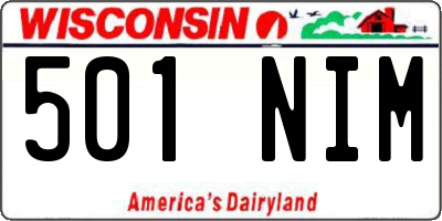 WI license plate 501NIM