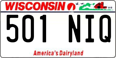 WI license plate 501NIQ
