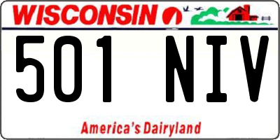 WI license plate 501NIV