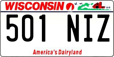 WI license plate 501NIZ