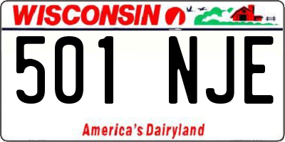 WI license plate 501NJE