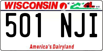 WI license plate 501NJI