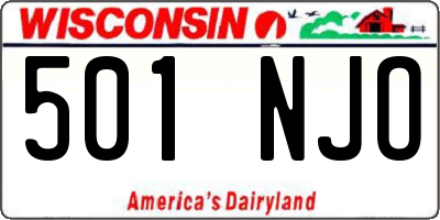 WI license plate 501NJO