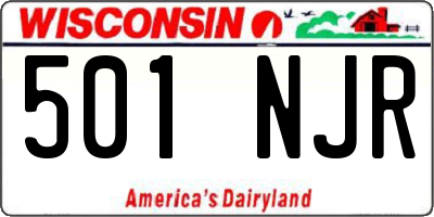 WI license plate 501NJR