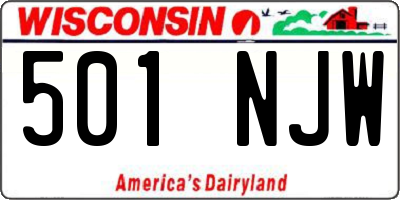 WI license plate 501NJW